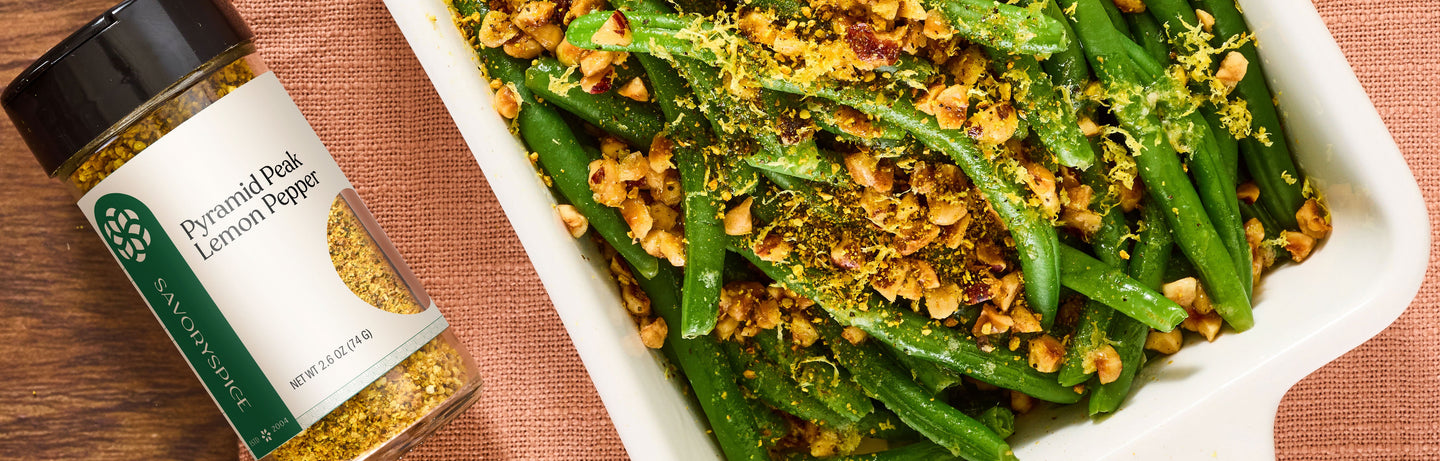 Green Beans with Toasted Hazelnuts & Lemon Pepper Butter