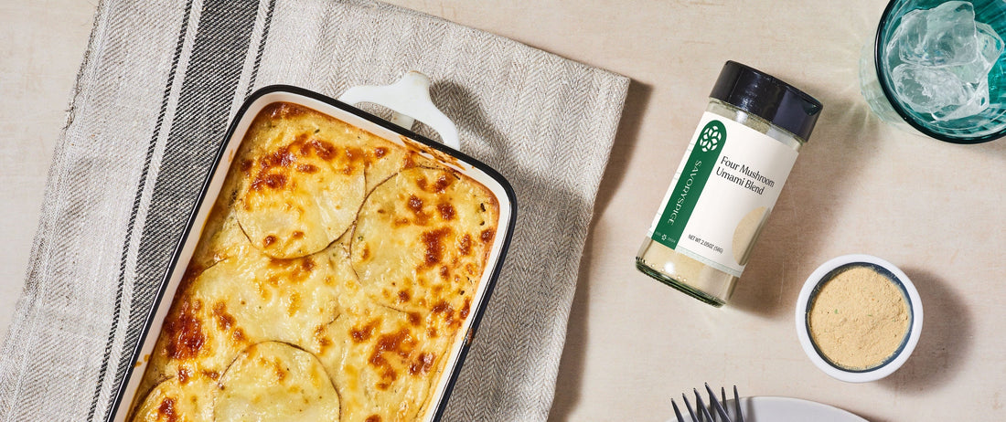 Scalloped Potatoes with Four Mushroom Umami Blend