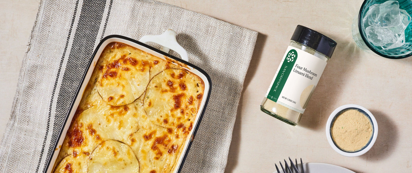 Scalloped Potatoes with Four Mushroom Umami Blend