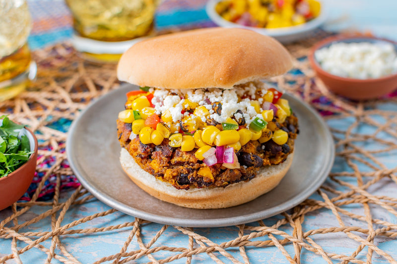 Mexican Street Corn Black Bean Burgers