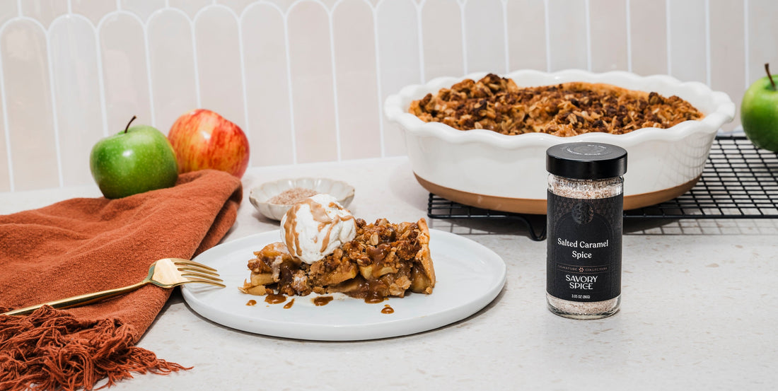 Salted Caramel Apple Pie with Brown Butter Oat Crumb