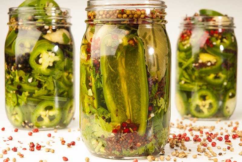 Cilantro and Coriander Pickled Jalapeños