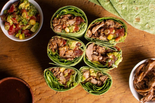 Sweet Jerk Chicken Wraps with Avocado Salsa