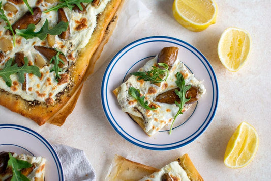 Za’atar Eggplant and Roasted Garlic Pizza